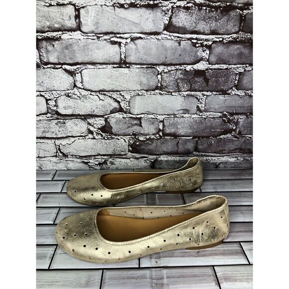 Kork Ease Metallic Gold Leather Perforated Ballet Flats Shoes Women Sz 11M US/43 - Picture 9 of 16